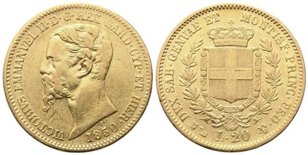 GENOVA. Regno di Sardegna. Vittorio Emanuele II (1849-1861). 20 Lire 1850; Au (6,43 g; 20,7 mm)