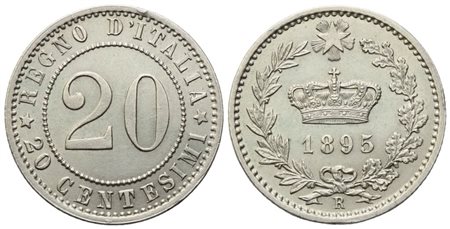 REGNO D'ITALIA. Umberto I (1878-1900), 20 Centesimi 1895; CuNi (4 g; 20,6 mm)