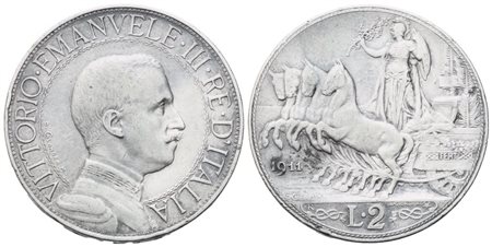 REGNO D'ITALIA. Vittorio Emanuele III (1900-1943). 2 Lire 1911; Ag (10 g; 27 mm)