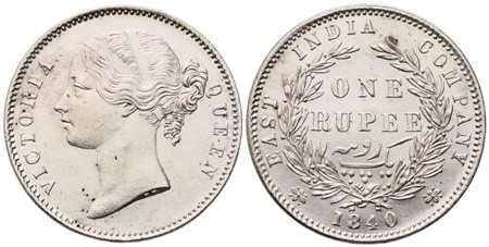 INDIA. Victoria (1837-1901). 1 Rupia 1840; Ag (11,63 g; 29,8 mm)