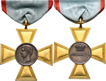 FIRENZE. GRANDUCATO DI TOSCANA. Leopoldo II (1824-1859). Medaglia croce di anzianità (1850) per i 30 anni di servizio militare
