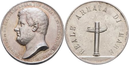NAPOLI. REGNO DELLE DUE SICILIE. Ferdinando II di Borbone (1830-1859). Medaglia per la Reale Armata di Mare (1849); Ag (110,6 g; 46 mm)