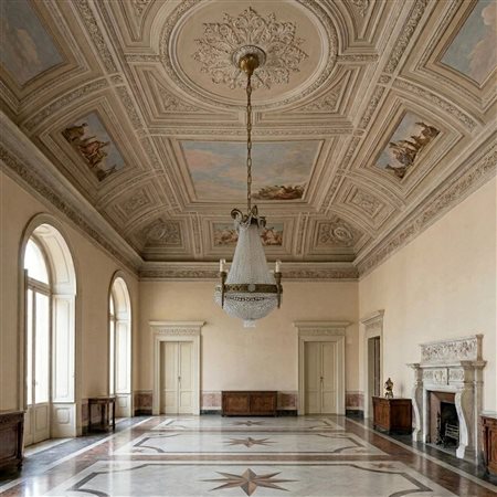 Lampadario con brindoli in vetro