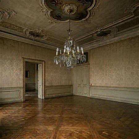 Lampadario  luci in metallo dorato e brindoli molati