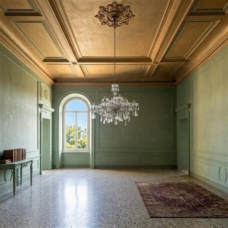 Lampadario a sospensione dodici luci in vetro di Boemia, 1930s - 1940s