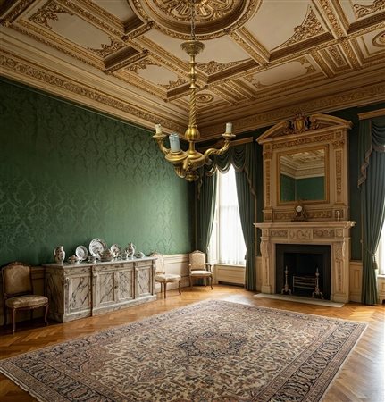 Lampadario 3 luci in legno dorato, 20° secolo