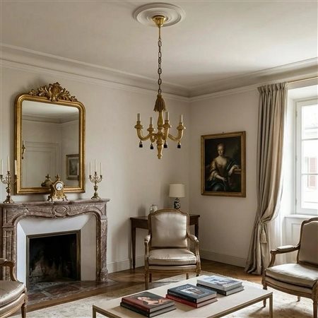 Antico lampadario in legno dorato a foglia, Sicily, 18° secolo