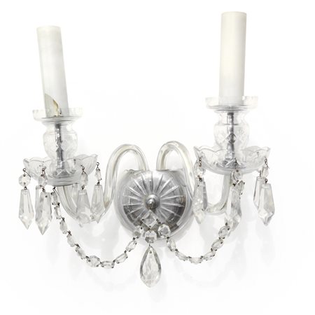 Applique a due luci in vetro di Boemia