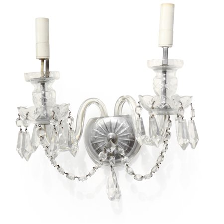 Applique a due luci in vetro di Boemia