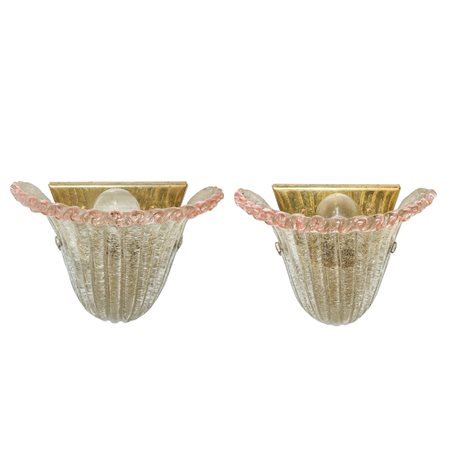 Coppia di appliques in vetro di Murano