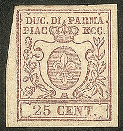 Antichi Stati Italiani - Parma - 1857 - 25 cent bruno lilla (10)