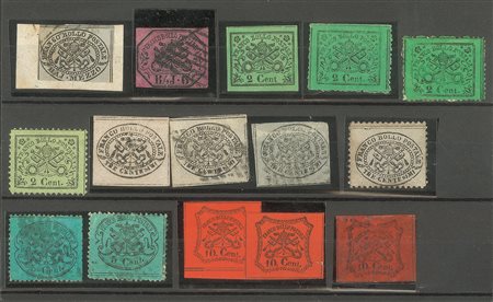 Antichi Stati Italiani - Stato pontificio - 1852/1868 - Insieme di 40 esemplari nuovi e usati