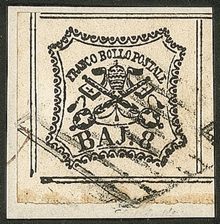 Antichi Stati Italiani - Stato pontificio - 1852 - 8 baj bianco (9)