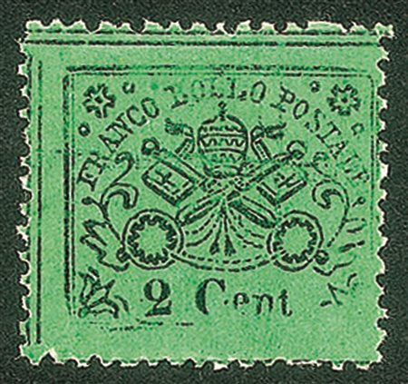 Antichi Stati Italiani - Stato pontificio - 1868 - 2 cent (Sassone 22da varietà)