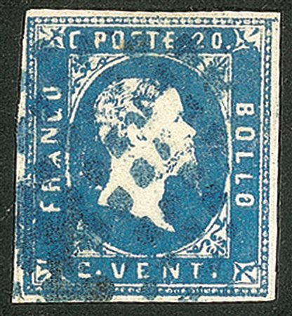 Antichi Stati Italiani - Sardegna - 20 cent (2h) - celeste scuro)