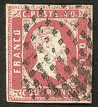 Antichi Stati Italiani - Sardegna - 1851 - 40 cent rosa carminio vivo (3a)