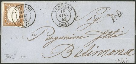 Antichi Stati Italiani - Sardegna - Bella letterina con 10 cent (14E)