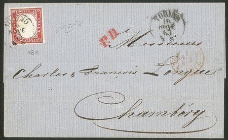 Antichi Stati Italiani - Sardegna - 40 cent rosa carminio (16E)