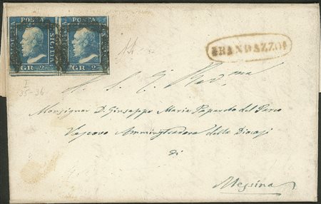 Antichi Stati Italiani - Sicilia - Randazzo (P.ti 12) - coppia del 2 grana (6 - posiz. 35/36)