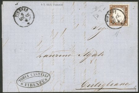 Regno - Vittorio Emanuele II - Esemplare del 10 cent bruno (1c)