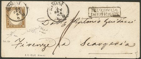 Regno - Vittorio Emanuele II - Esemplare del 10 cent bistro oliva (1e)