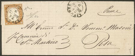 Regno - Vittorio Emanuele II - Letterina con 10 cent arancio ocra (1h)