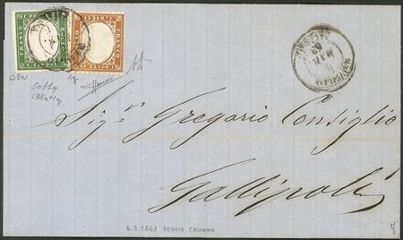 Regno - Vittorio Emanuele II - Mista Sardegna/Regno - 5 cent verde (13Ea)