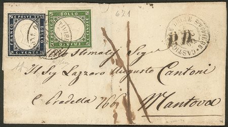 Regno - Vittorio Emanuele II - Mista Sardegna/Regno - 5 cent verde scuro (13D)