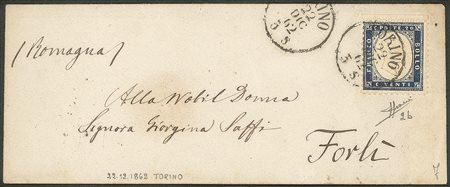 Regno - Vittorio Emanuele II - Bustina con 20 cent indaco chiaro (2b)