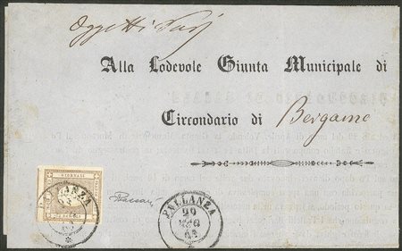 Regno - Vittorio Emanuele II - Stampato della Giunta di Prevezzo (Bergamo)