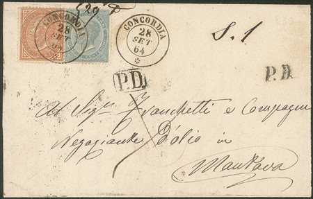 Regno - Vittorio Emanuele II - Lettera affrancata con 10 cent V. Emanuele II (L17)