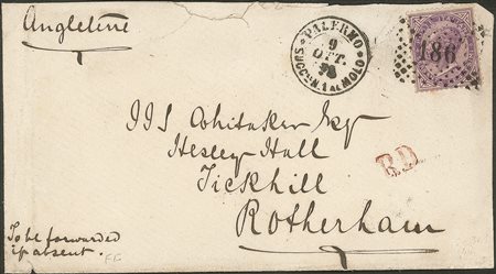 Regno - Vittorio Emanuele II - Busta affrancata con 60 cent V. Emanuele II lilla intenso violaceo (T21b)