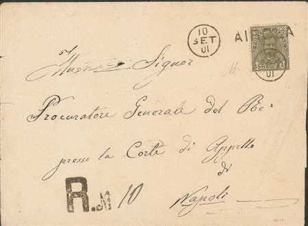 Regno - Umberto I - Busta raccomandata affrancata con 45 cent Umberto I (63)