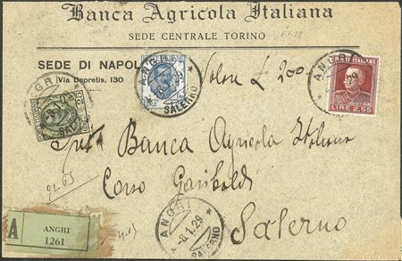 Regno - Vittorio Emanuele III - Busta assicurata tricolore