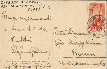 Regno - Vittorio Emanuele III - Cartolina paesaggistica affrancata con 20 cent Calcio (357)