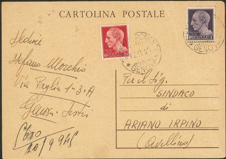 Regno - Luogotenenza - Intero postale da 30 cent Mazzini (C112)