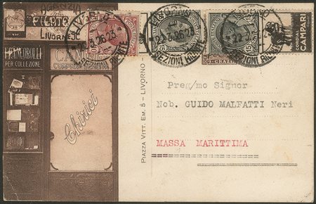 Regno - Francobolli pubblicitari - Cartolina pubblicitaria ditta 'Chirici' affrancata con due 15 cent Cordial Campari (3)
