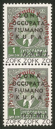 Occupazioni II guerra mondiale - Zona Fiumano Kupa - 1942 - Colori Cambiati - 1 din (40b)