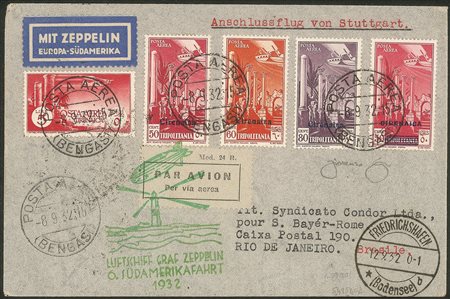 Colonie - Cirenaica - VI Volo in Sud America (Longhi 137) - corriere della Cirenaica