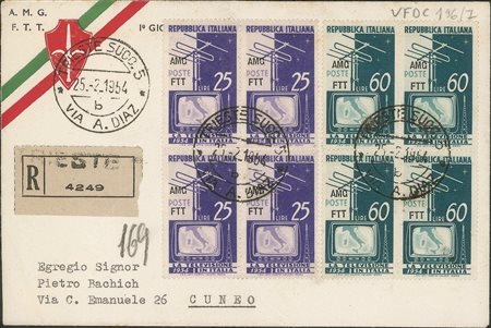 Trieste AMG FTT - 1954 - FDC Televisione soprastampati (196/197)