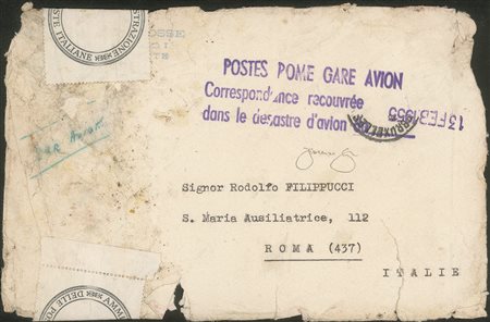Europa e Oltremare - Belgio - 1955 - Bruxelles Leopoldville - aerogramma con timbro 'posta recuperata'