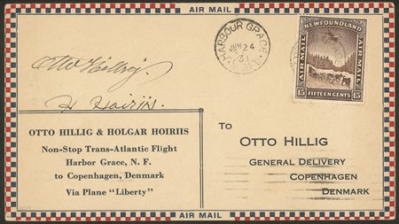 Europa e Oltremare - Terranova - 1931 - Volo transatlantico da Harbour Grace a Copenhagen del 24.6.31