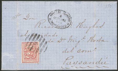 Europa e Oltremare - Uruguay - Lettera affrancata con 20 cent (SG32) da Montevideo a Paysandù del 3.10.66
