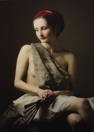 THIERRY BANSRONT, "Woman with white fan", 2014