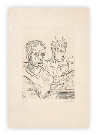 GIORGIO DE CHIRICO (1888-1978) - Autoritratto con Mercurio, 1969