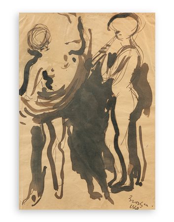 LUIGI BROGGINI (1908-1983) - Suonatori di flauto, 1940
