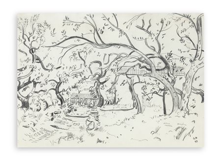 CESARE BREVEGLIERI (1902-1948) - Giardino, 1947