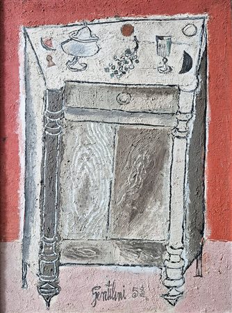 Franco Gentilini, Natura morta sul mobile, 1953