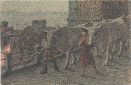 GIOVANNI BATTISTA CREMA (Ferrara 1883 - Roma 1964), Schizzo per "Una sera nel Lazio"