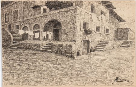 GIOVANNI BATTISTA CREMA (Ferrara 1883 - Roma 1964), Vecchie case a Roma